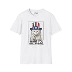 Patriotic Cat 'I Want You To Fill My Bowl' Cat T-Shirt