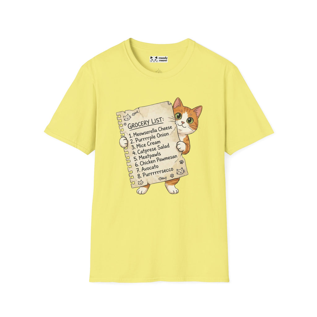Grocery List Cat T-Shirt