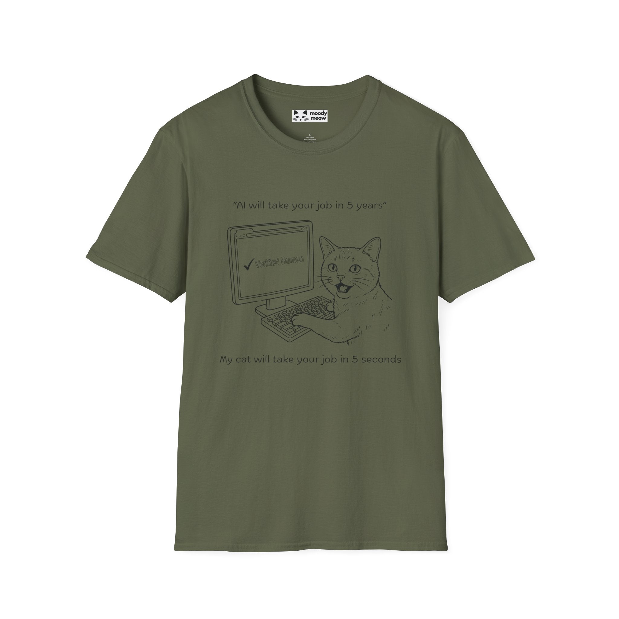 My Cat Will Take Your Job in 5 Seconds Cat T-Shirt