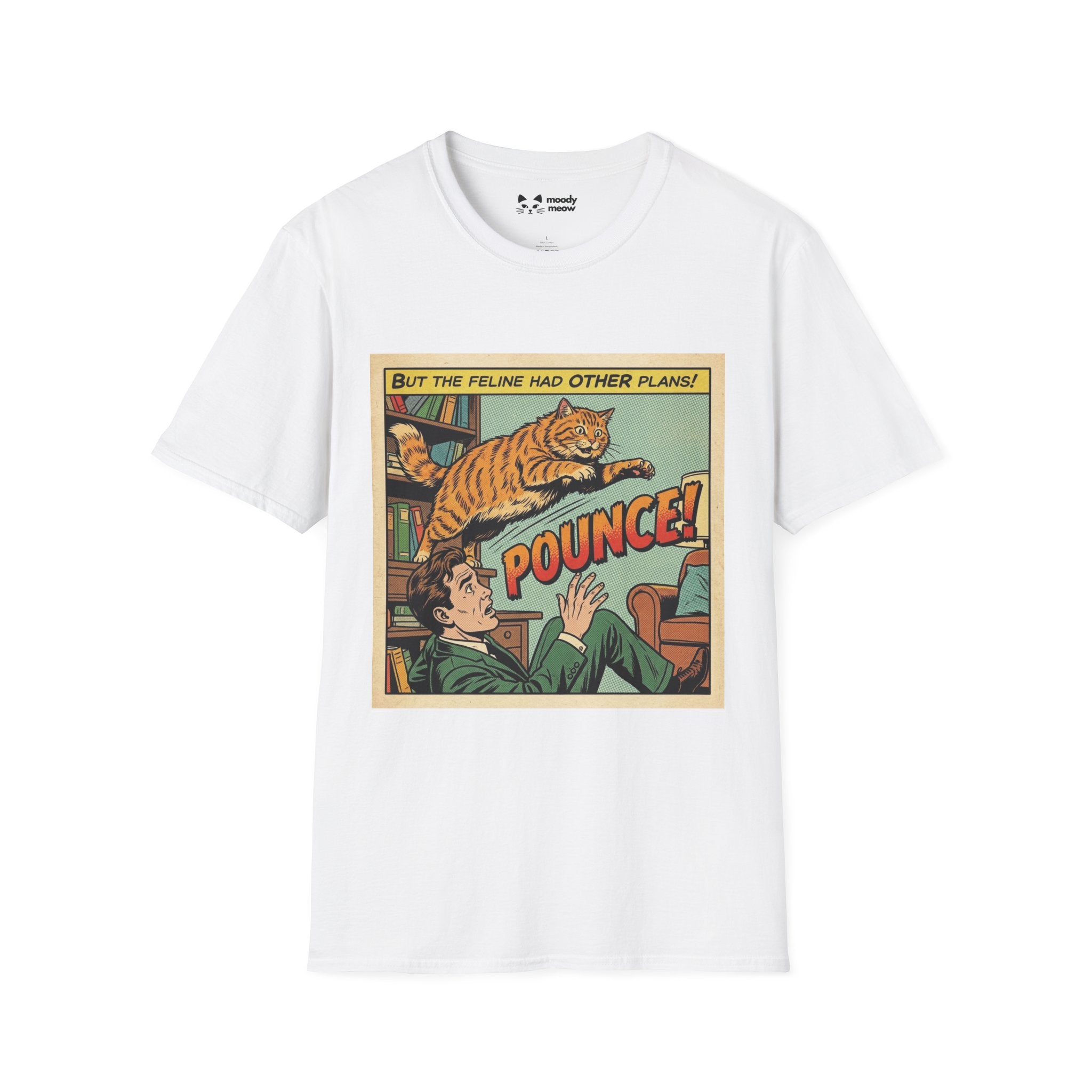 Pounce Comic Cat T-Shirt