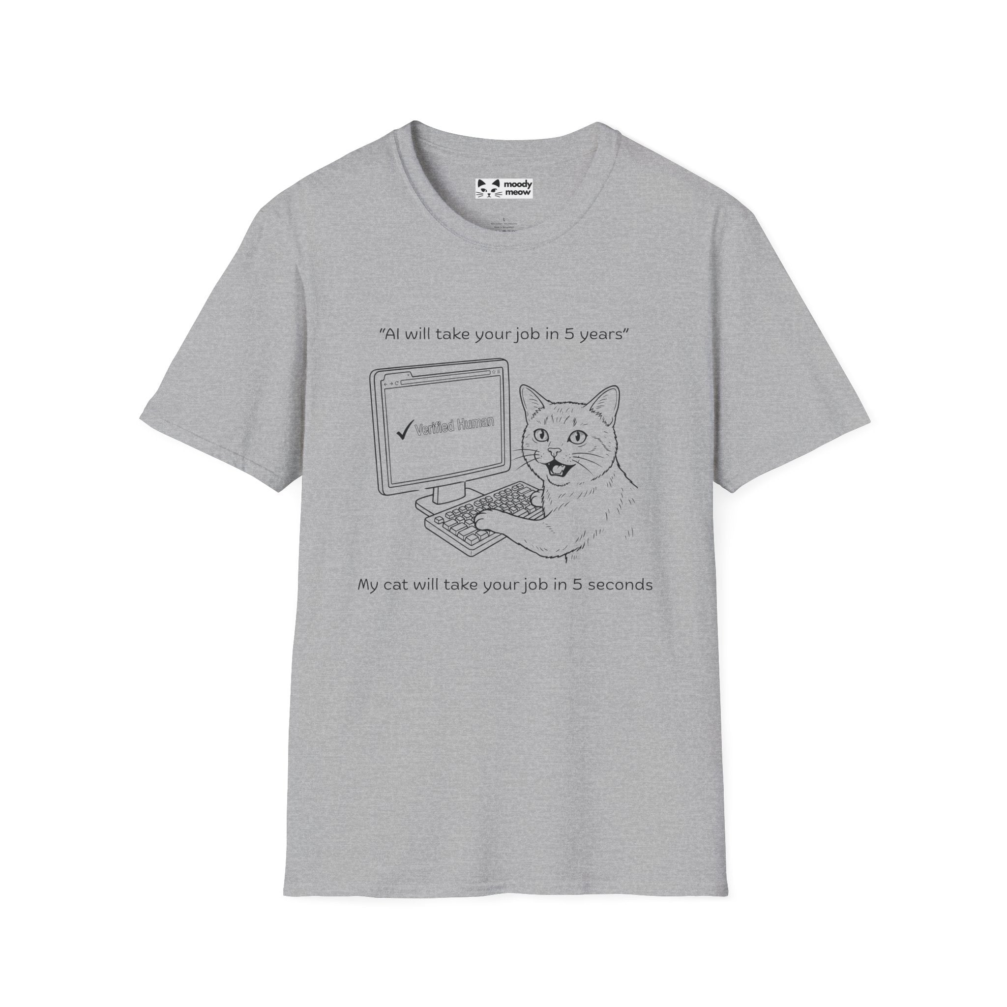 My Cat Will Take Your Job in 5 Seconds Cat T-Shirt
