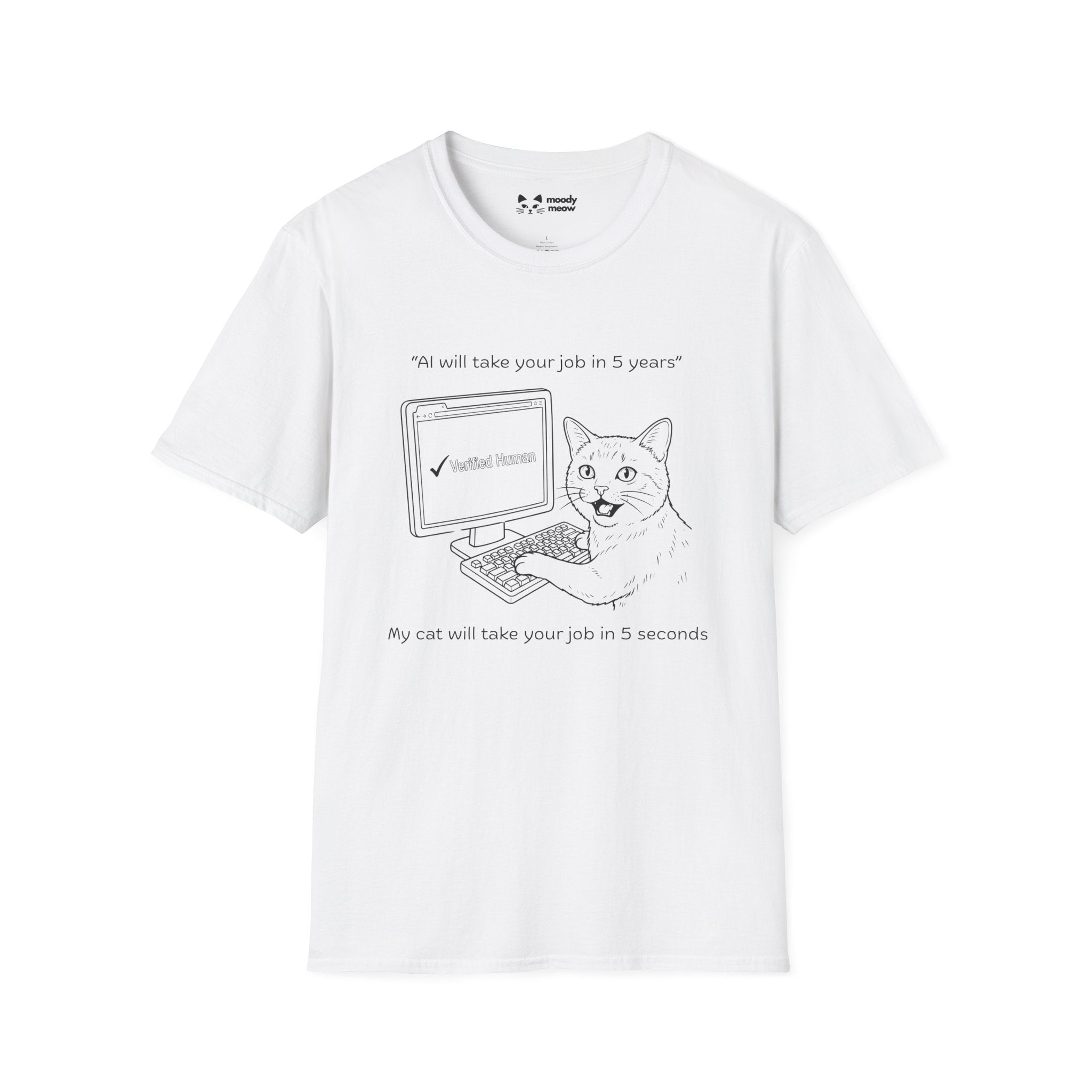 My Cat Will Take Your Job in 5 Seconds Cat T-Shirt