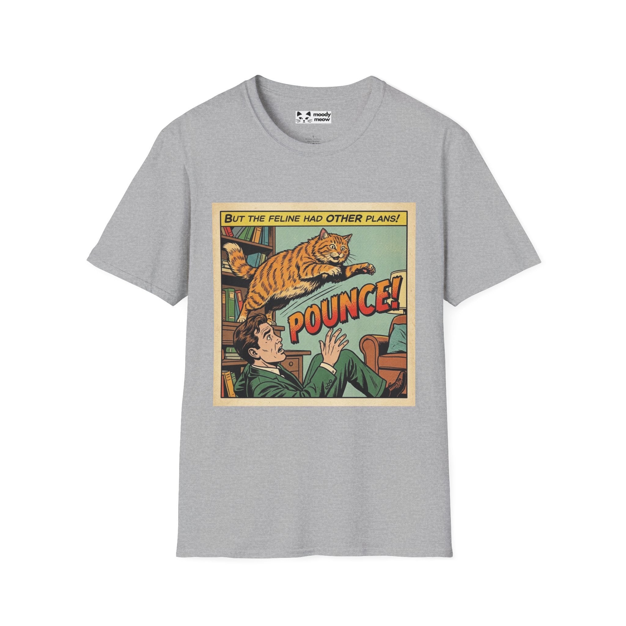 Pounce Comic Cat T-Shirt