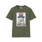 Patriotic Cat 'I Want You To Fill My Bowl' Cat T-Shirt