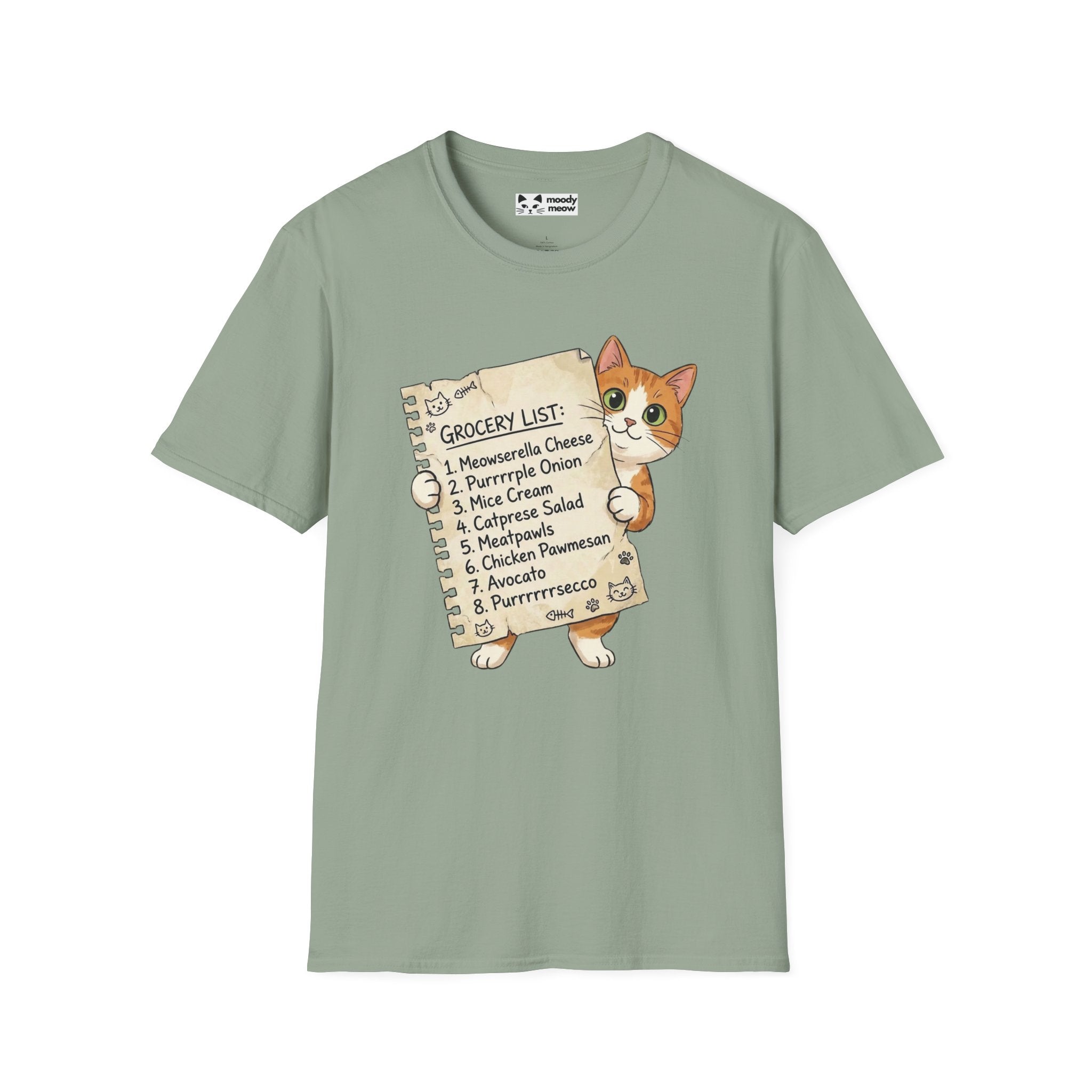 Grocery List Cat T-Shirt