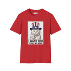 Patriotic Cat 'I Want You To Fill My Bowl' Cat T-Shirt