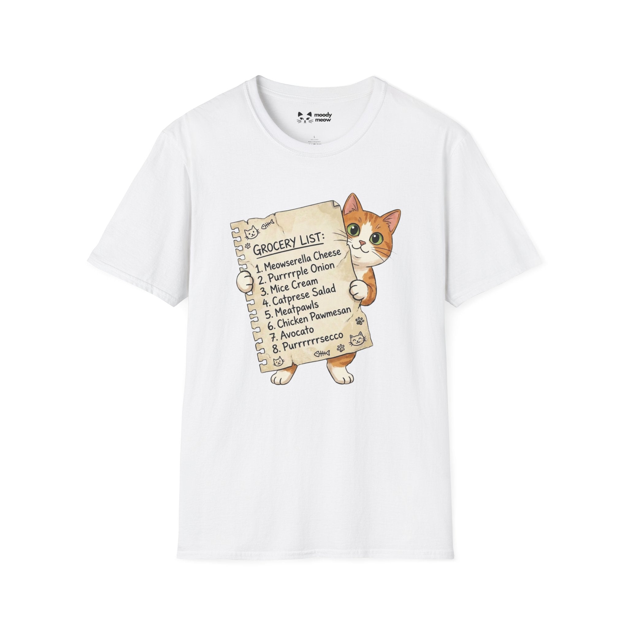 Grocery List Cat T-Shirt