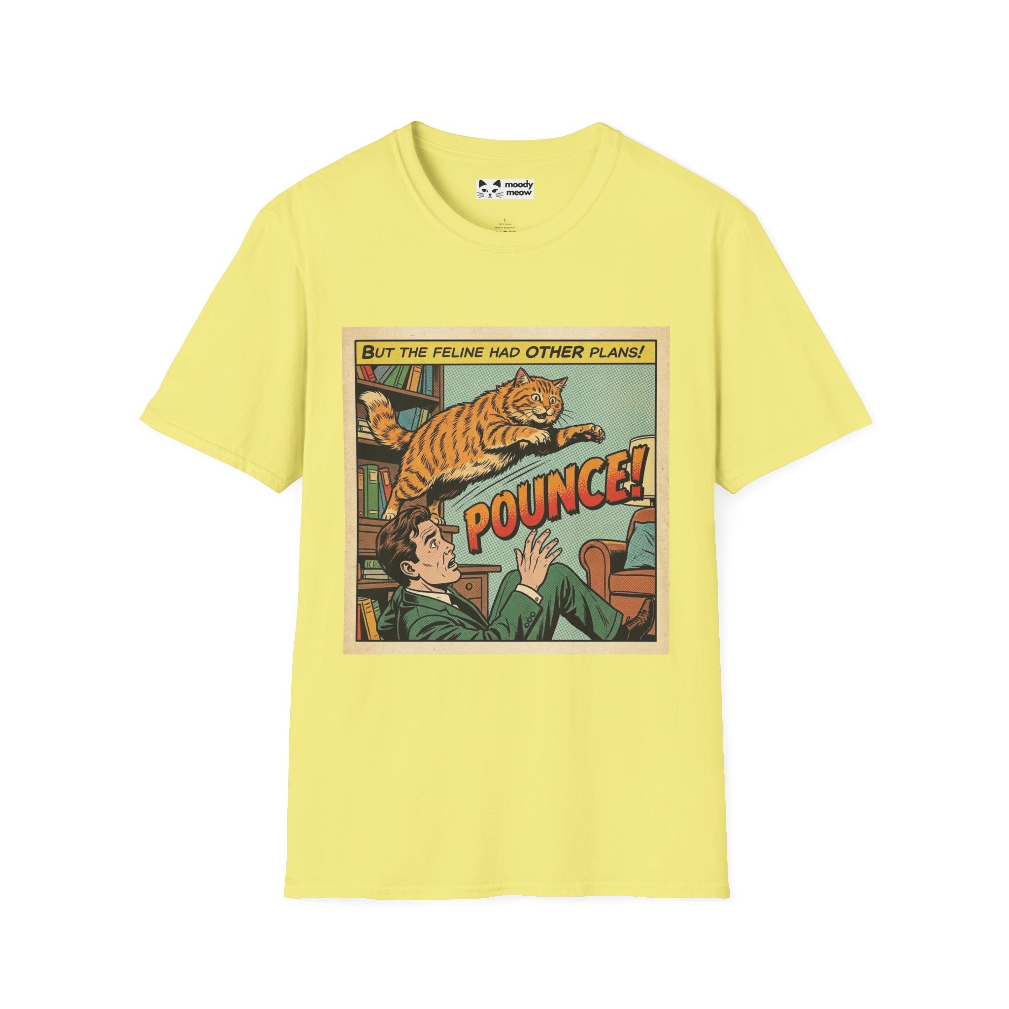 Pounce Comic Cat T-Shirt