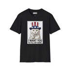 Patriotic Cat 'I Want You To Fill My Bowl' Cat T-Shirt