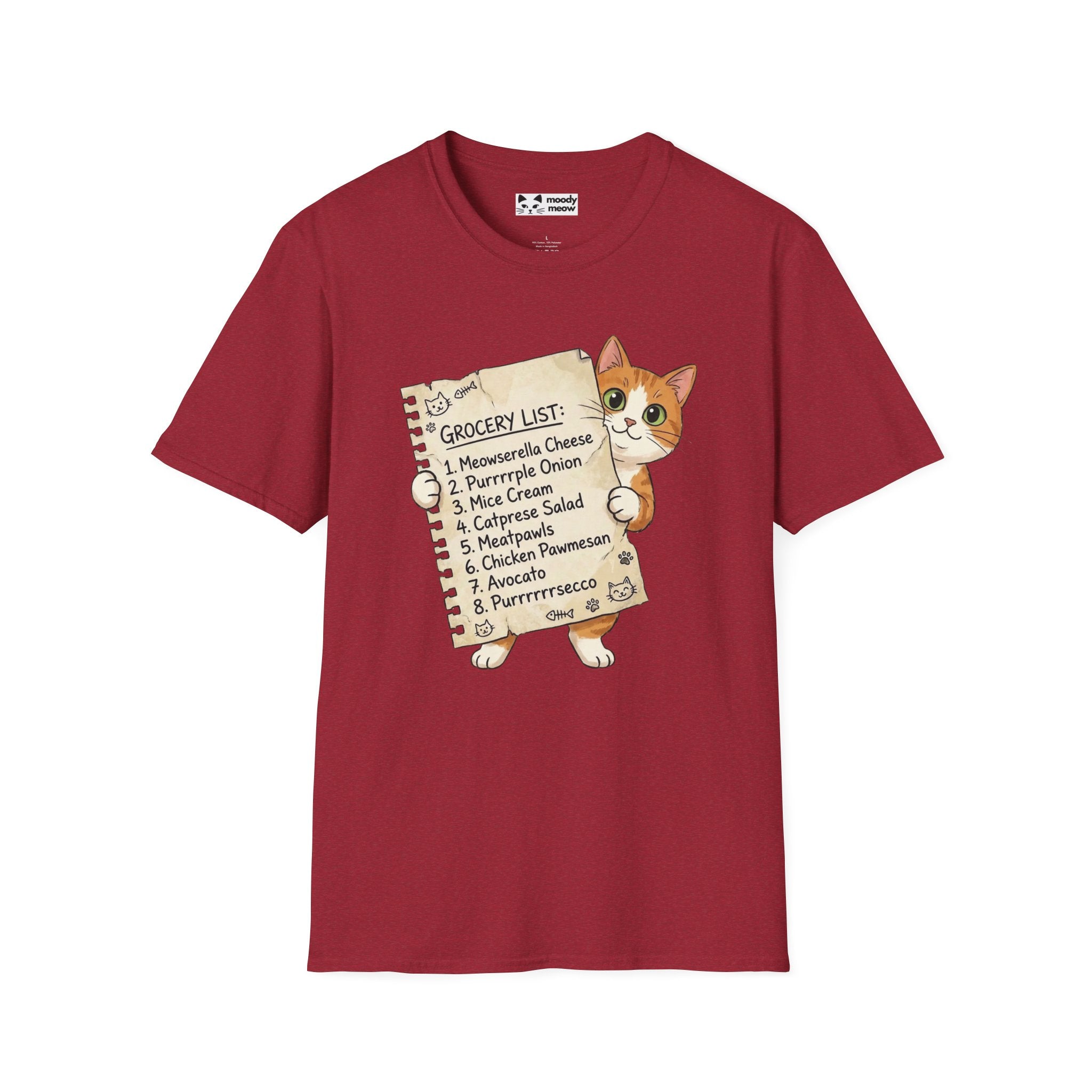 Grocery List Cat T-Shirt